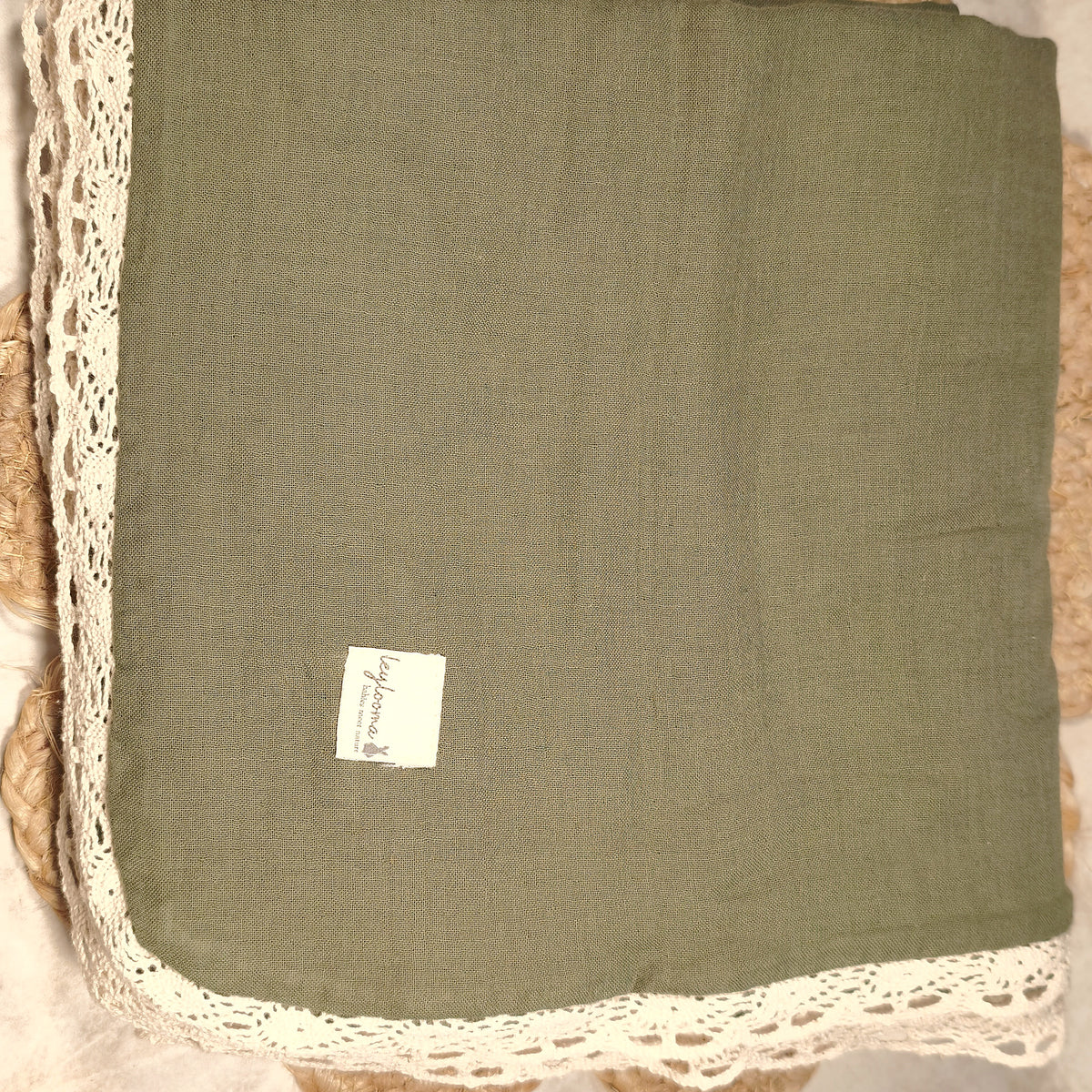 Spitzendecke Khaki